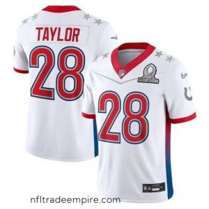 Gorgeous 2022 NFL Pro Bowl Indiana Colts 28 Jonathan Taylor AFC White Jersey