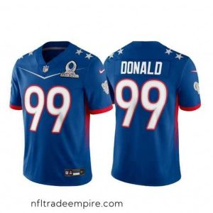 Alluring 2022 NFL Pro Bowl Los Angeles Rams #99 Aaron Donald NFC Blue Jersey