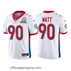 Magnificent 2022 NFL Pro Bowl Pittsburgh Steelers 90 T J Watt AFC White Jersey