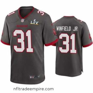 Exquisite Antoine Winfield Jr. Buccaneers Pewter Super Bowl Lv Game Jersey