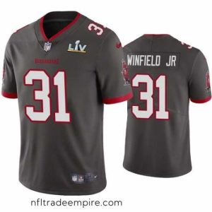 Gorgeous Antoine Winfield Jr. Buccaneers Pewter Super Bowl Lv Vapor Limited Jersey