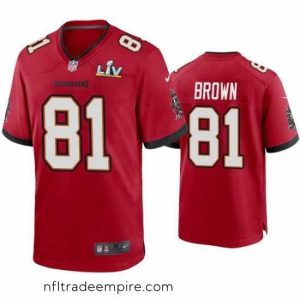 Charming Antonio Brown Buccaneers Red Super Bowl Lv Game Jersey