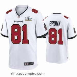 Stunning Antonio Brown Buccaneers White Super Bowl Lv Game Jersey