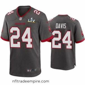 Stunning Carlton Davis Buccaneers Pewter Super Bowl Lv Game Jersey