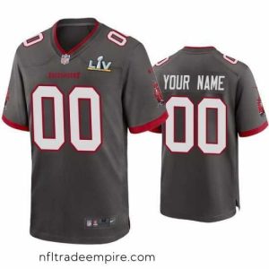Charming Custom Buccaneers Pewter Super Bowl Lv Game Jersey