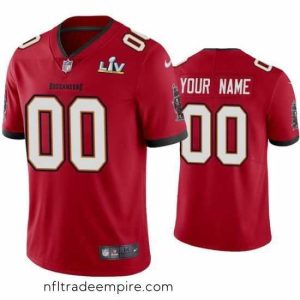 Stunning Custom Buccaneers Red Super Bowl Lv Vapor Limited Jersey