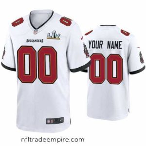 Charming Custom Buccaneers White Super Bowl Lv Game Jersey