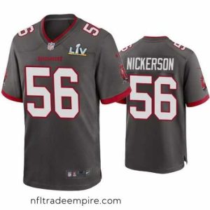 Magnificent Hardy Nickerson Buccaneers Pewter Super Bowl Lv Game Jersey