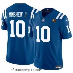Charming Indianapolis Colts 10 Gardner Minshew Blue 2023 F.U.S.E  With John Madden Patch Vapor Limited Stitched Football Jersey