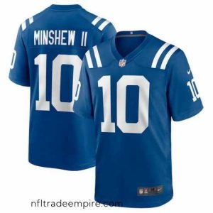 Stunning Indianapolis Colts 10 Gardner Minshew Blue Stitched Football Game Jersey