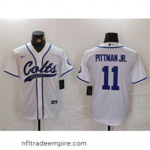 Irresistible Indianapolis Colts 11 Michael Pittman Jr  White Cool Base Stitched Baseball Jersey