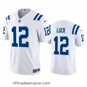 Superb Indianapolis Colts 12 Andrew Luck White 2023 F.U.S.E Vapor Untouchable Stitched Football Jersey