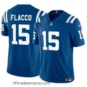 Exquisite Indianapolis Colts 15 Joe Flacco Blue 2024 F.U.S.E  Vapor Limited Stitched Football Jersey
