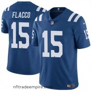 Superb Indianapolis Colts 15 Joe Flacco Blue Vapor Limited Stitched Football Jersey