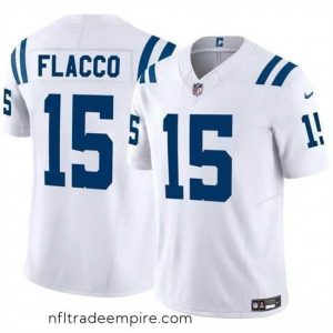 Gorgeous Indianapolis Colts 15 Joe Flacco White 2024 F.U.S.E  Vapor Limited Stitched Football Jersey