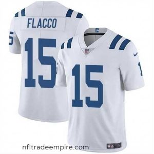 Gorgeous Indianapolis Colts 15 Joe Flacco White Vapor Limited Stitched Football Jersey