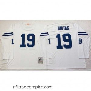 Irresistible Indianapolis Colts 19 Johnny Unitas White M&N Throwback Jersey