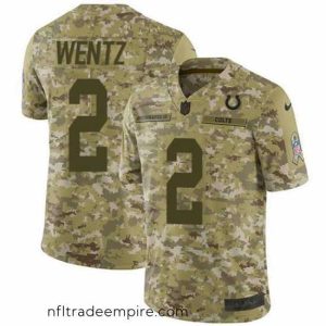 Delightful Indianapolis Colts 2 Carson Wentz Camo Stitched NFL Limited 2018 Salute To Service Jersey