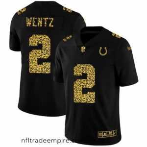 Irresistible Indianapolis Colts 2 Carson Wentz Nike Leopard Print Fashion Vapor Limited NFL Jersey Black