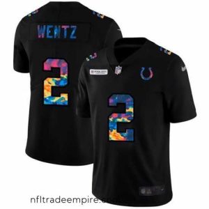 Superb Indianapolis Colts 2 Carson Wentz Nike Multi Color Black 2020 NFL Crucial Catch Vapor Untouchable Limited Jersey