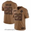 Alluring Indianapolis Colts 28 Jonathan Taylor 2023 Brown Salute To Sertvice Stitched Football Jersey
