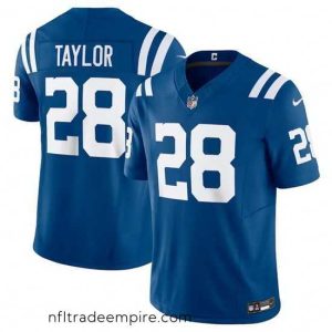 Gorgeous Indianapolis Colts 28 Jonathan Taylor Blue 2023 F.U.S.E Vapor Untouchable Stitched Football Jersey