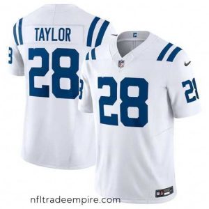 Irresistible Indianapolis Colts 28 Jonathan Taylor White 2023 F.U.S.E.Vapor Untouchable Stitched Football Jersey