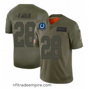 Alluring Indianapolis Colts 28 Marshall Faulk Limited Camo 2019 Salute to Service Football Jersey