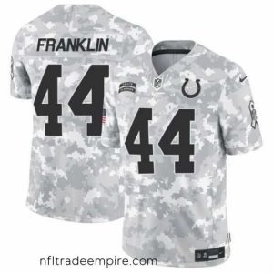 Magnificent Indianapolis Colts 44 Zaire Franklin 2024 F.U.S.E Arctic Camo Salute To Service Limited Stitched Football Jersey