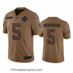 Enchanting Indianapolis Colts 5 Anthony Richardson 2023 Brown Salute To Sertvice Stitched Football Jersey