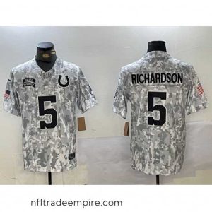 Charming Indianapolis Colts 5 Anthony Richardson 2024 F.U.S.E Arctic Camo Salute To Service Limited Stitched Football Jersey