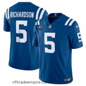 Charming Indianapolis Colts 5 Anthony Richardson Blue 2024 F.U.S.E  With 2 Star C Patch Vapor Limited Stitched Football Jersey