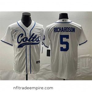 Magnificent Indianapolis Colts 5 Anthony Richardson White Cool Base Stitched Baseball Jersey