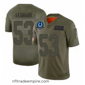 Stunning Indianapolis Colts 53 Darius Leonard Limited Camo 2019 Salute to Service Football Jersey