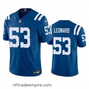 Delightful Indianapolis Colts 53 Shaquille Leonard Blue 2023 F.U.S.E Vapor Untouchable Stitched Football Jersey