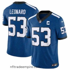 Irresistible Indianapolis Colts 53 Shaquille Leonard Royal 2023 F.U.S.E Indiana Nights Limited Stitched Football Jersey
