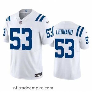 Irresistible Indianapolis Colts 53 Shaquille Leonard White 2023 F.U.S.E Vapor Untouchable Stitched Football Jersey
