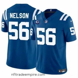 Charming Indianapolis Colts 56 Quenton Nelson Blue 2024 F.U.S.E  With 4 Star C Patch Vapor Limited Stitched Football Jersey
