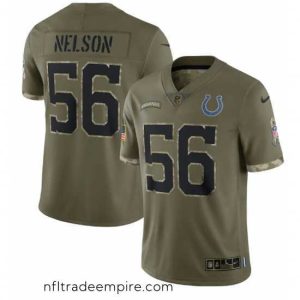 Delightful Indianapolis Colts 56 Quenton Nelson Olive 2022 Salute To Service Limited Stitched Jersey
