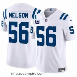 Gorgeous Indianapolis Colts 56 Quenton Nelson White 2024 F.U.S.E  With 4 Star C Patch Vapor Limited Stitched Football Jersey