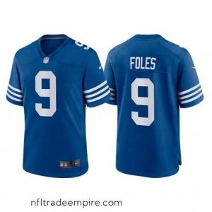 Exquisite Indianapolis Colts 9 Nick Foles Royal Stitched Game Jersey
