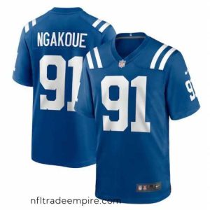 Stunning Indianapolis Colts 91 Yannick Ngakoue Royal Stitched Game Jersey
