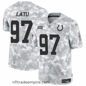 Alluring Indianapolis Colts 97 Laiatu Latu 2024 F.U.S.E Arctic Camo Salute To Service Limited Stitched Football Jersey