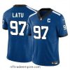 Alluring Indianapolis Colts 97 Laiatu Latu Blue 2024 Draft F.U.S.E  Thowback Vapor Limited Stitched Football Jersey
