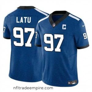 Alluring Indianapolis Colts 97 Laiatu Latu Blue 2024 Draft F.U.S.E  Thowback Vapor Limited Stitched Football Jersey