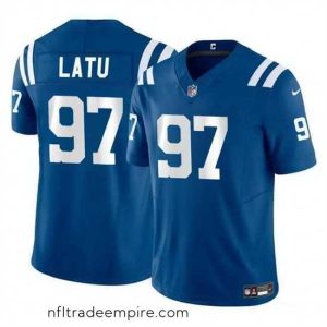 Gorgeous Indianapolis Colts 97 Laiatu Latu Blue 2024 Draft F.U.S.E  Vapor Limited Stitched Football Jersey