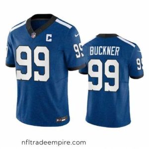 Stunning Indianapolis Colts 99 DeForest Buckner Royal 2023 F.U.S.E Indiana Nights Limited Stitched Football Jersey