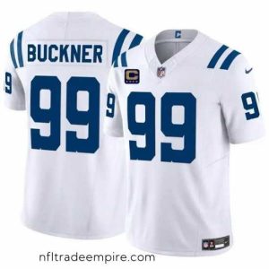 Gorgeous Indianapolis Colts 99 DeForest Buckner White 2024 F.U.S.E  With 4 Star C Patch Vapor Limited Stitched Football Jersey
