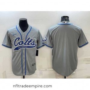 Charming Indianapolis Colts Blank Grey Cool Base Stitched Baseball Jersey