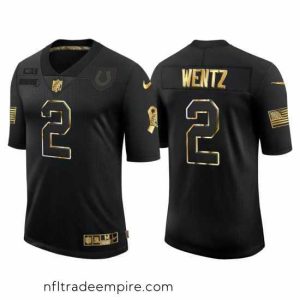 Charming Indianapolis Colts Carson Wentz 2 White Vapor 2020 salute to service black golden Limited Jersey